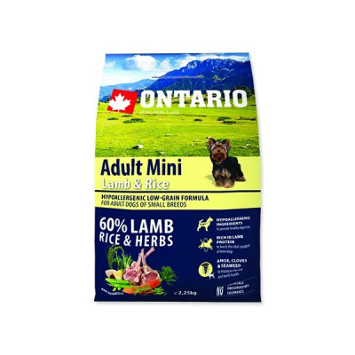 ONTARIO Adult Mini Lamb & Rice - 2.25 kg