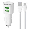 LDNIO Nabíječka do auta LDNIO DL-C29, 2x USB, 3,4A + kabel Micro USB (bílá)