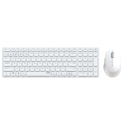 Rapoo set klávesnice a myš 9700M, bezdrátová, CZ/SK, bílá 6940056115447