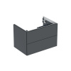 Geberit One skříňka pod umyvadlo se dvěma zásuvkami, 74x47x50,4 cm, lakovaná mat, černá (505.262.00.8)