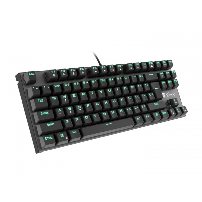 Mechanická herní klávesnice GENESIS THOR 300 TKL, US layout, zelené podsvícení, Outemu Blue switch NKG-0945