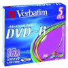 Verbatim DVD-R 4,7GB 16x, Advanced AZO+, slimbox, 5ks (43557)