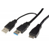 InLine USB 5Gbps Y kabel 2x USB 3.0 A(M) - microUSB 3.0 B(M), 1,5m, černý