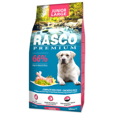 Krmivo Rasco Premium Junior Large kuře s rýží 15kg-KS