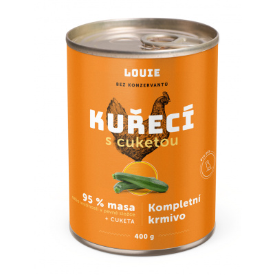 LOUIE konzerva pro psy - Kuřecí s cuketou 400g