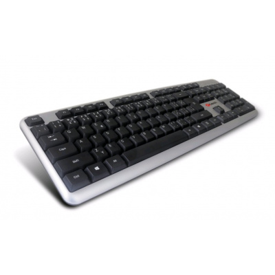 C-TECH klávesnice KB-102 USB, slim, silver, CZ/SK (KB-102-U-SL)