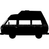 Samolepka - VW Transporter T3 Westfalia Rozměr: delší strana cca 12cm, Barva: Černá, Způsob lepení: Zrcadlově