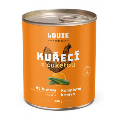 LOUIE konzerva pro psy - Kuřecí s cuketou 800g