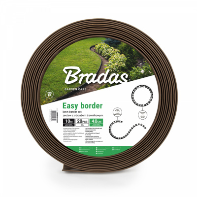 Obruba záhonů, hnědá 10m x 40mm EASY BORDER BRADAS