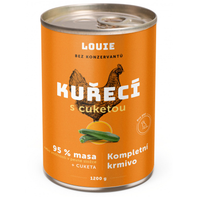 LOUIE konzerva pro psy - Kuřecí s cuketou 1200 g