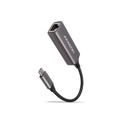 AXAGON ADE-TRC, USB-C 3.2 Gen 1 - Gigabit Ethernet síťová karta, auto instal, titanově šedá