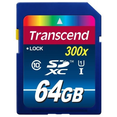 TRANSCEND SDXC karta 64GB Premium, Class 10 UHS-I 300x TS64GSDU1