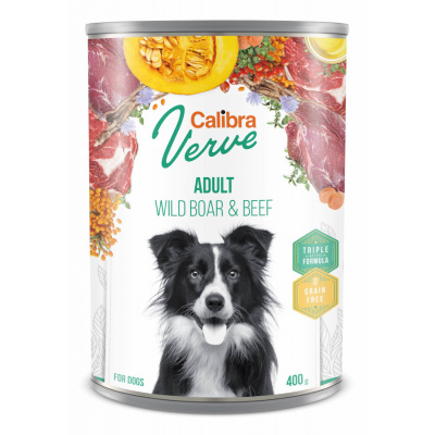 Calibra Dog Verve GF Adult Wild Boar & Beef 12x 400 g konzerva
