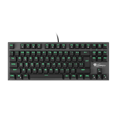 Mechanická klávesnice Genesis Thor 300 TKL, US layout, zelené podsvícení, Outemu Blue switch NKG-0945