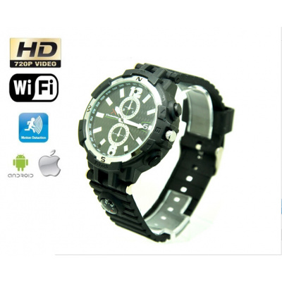 Elegantní hodinky s WiFi HD kamerou + IR LED + 8GB paměť