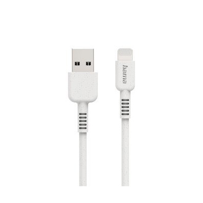 Hama Eco MFi kabel USB 2.0 pro Apple, USB-A – Lightning, 1 m, bílý