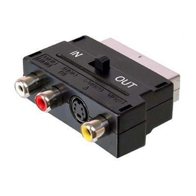 PremiumCord Adapter SCART-3x cinch + S-video s přepínačem IN/OUT (kjsa-01)