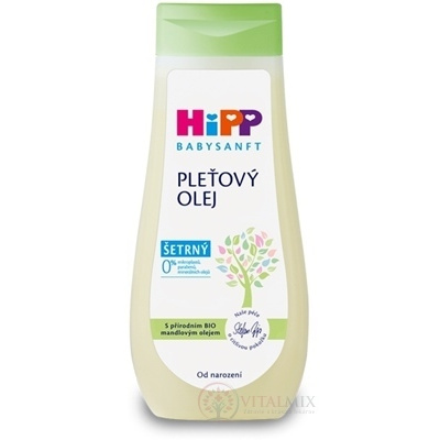 HiPP BABYSANFT Pleťový olej šetrný, s Bio mandlovým olejem (inov.2022) 200 ml