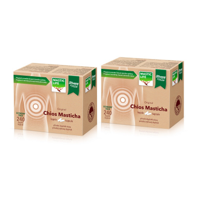 Masticha Strong&Pure Economy Double Pack (480 kapslí) Masticlife (Masticha kapsle, ECONOMY, čistá forma, zvýhodněné balení)