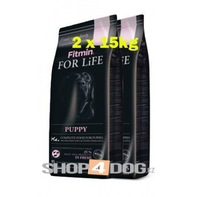 Fitmin Dog FOR LiFE puppy 2x15kg + Perfecto Dog plátky (20ks/200g)ZDARMA