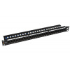 Patch panel Solarix 24 x RJ45 CAT5E UTP s vyvaz. lištou černý 1U