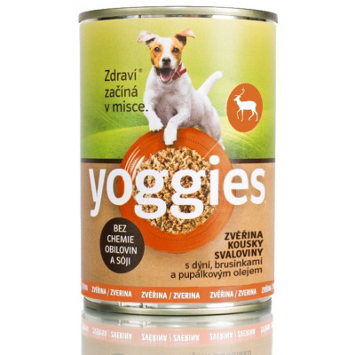 Yoggies zvěřinová konzerva s dýní, brusinkami a pupálkovým olejem 800g