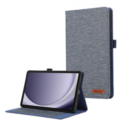 Case2go - pouzdro kompatibilní s Samsung Galaxy Tab A9 Plus - Džínová knihovna s držákem na karty - Měkký Tpu Pokrýt - Modrý