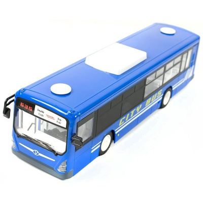 RC auto KIK KX9563 RC autobus s otevíracími dveřmi 32cm modrý (17948)