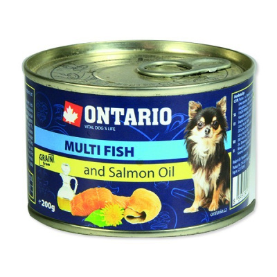 Konzerva ONTARIO mini multi fish and salmon oil - 200 g