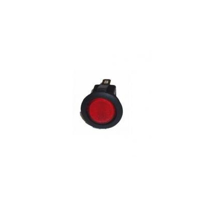 Vypínač kolébkový kulatý Ø23, červeně podsvícený, 12V 14100
