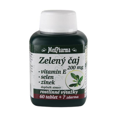 MedPharma Zelený čaj 200mg vit.E+Se+Zn tbl.67