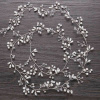 Ozdoby do vlasů - svatební, pásy 50cm- perličky+krystaly-stříbrná