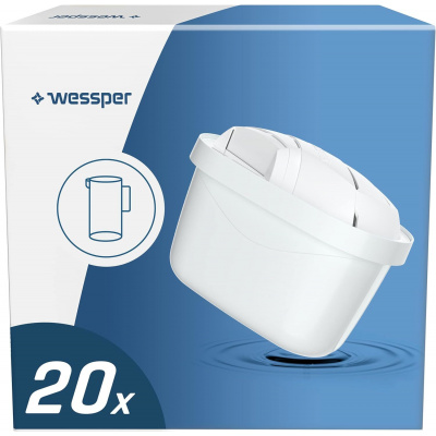 Wessper® AQUAMAX kompatibilní náhradní filtrační vložky pro BRITA Maxtra+, Style, Marella, Elemaris, XL, Fun - balení 20 ks