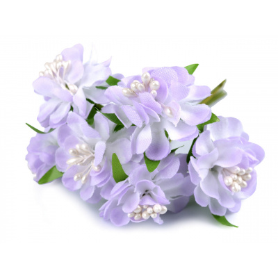 Umělý květ na drátku, Balení 6 ks, Varianta 6 (44) fialová lila