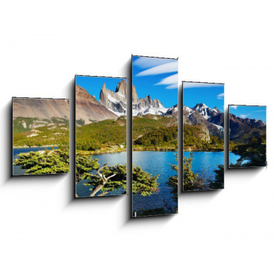 WEBLUX Obraz 5D pětidílný - 125 x 70 cm - Mount Fitz Roy, Patagonia, Argentina, obraz pětidílný 5D, obraz 5D, pětidílný obraz, 5d obraz - DOPRAVA ZDARMA
