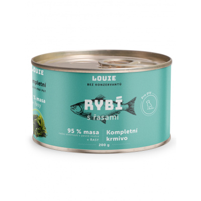 LOUIE konzerva pro psy - Rybí s řasami 200 g