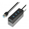 AXAGON hub USB-A / HUE-S2BL / USB 3.2 Gen1 / 4x USB-A / MicroUSB / 1,2m