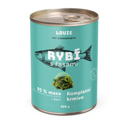 LOUIE konzerva pro psy - Rybí s řasami 400 g