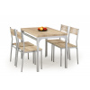 Halmar Jídelní stůl MALCOLM + 4 židle, dub sonoma