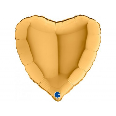 GRABO Srdce zlaté 18"/46cm fóliový balónek nafukovací