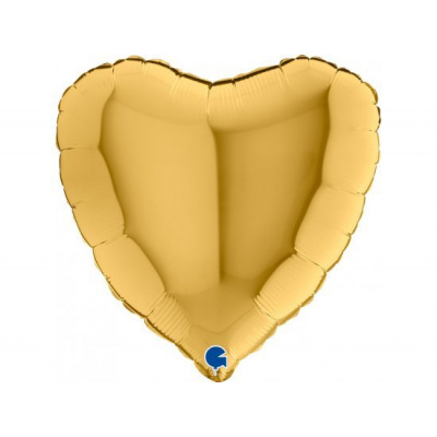 GRABO Srdce zlaté5 18"/46cm fóliový balónek nafukovací