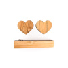 Dřevěný set - spona na kravatu a manžetové knoflíčky Srdce