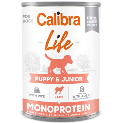 Calibra Dog Life konzerva Puppy & Junior Lamb with rice 400g
