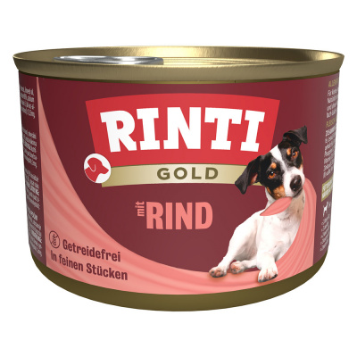 RINTI Gold 12 x 185 g - hovězí kousky