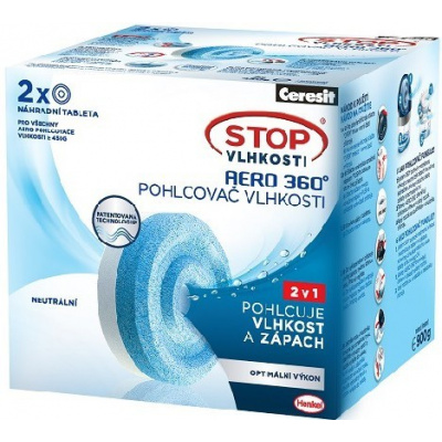 CERESIT STOP VLHKOSTI AERO 360 náhradní tablety 2x450g