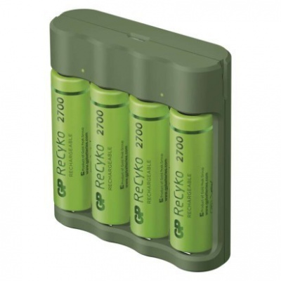 EMOS Nabíječka baterií GP Everyday B421 + 4× AA ReCyko 2700 + USB (1604842110)