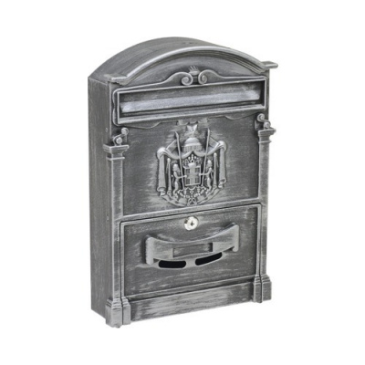 Ocelová poštovní rustikální schránka BK.301.SP s hliníkovým čelem, barva stříbrná