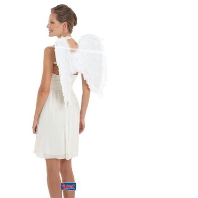 FOLAT Bílá andělská křídla rozpětí křídel 50x50 cm vánoce