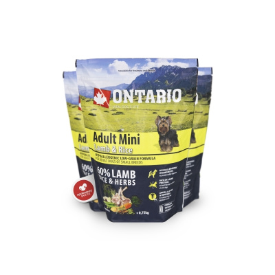 Ontario Adult Mini Lamb & Rice 0,75 kg