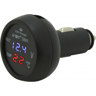 Compass Zástrčka MULTI - USB, voltmetr, teploměr